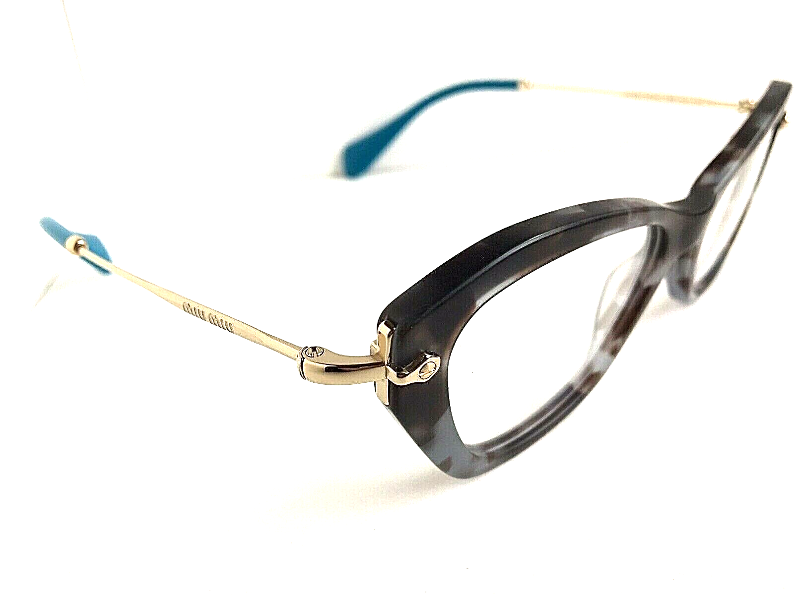 Miu Miu VMU 04L UBA-101 52mm Cat Eye Gray Turquoise Women's Eyeglasses Frame Item image 5