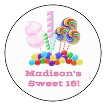 12 Sweet 16 Personalized Birthday Party Stickers Favors Labels tags 2.5&quot;... - $11.99
