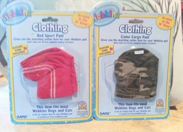GANZ Clothes Fits Most Webkinz Dogs/Cats Camo Cargo &amp; Red Sport Pant(s) ... - £7.49 GBP