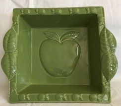 Eurogres Stoneware Portugal Square Glazed Baking Dish Green Apples 8x8 - £14.38 GBP