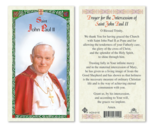 Laminated Saint John Paul II Holy Prayer Card Catholic - £2.11 GBP