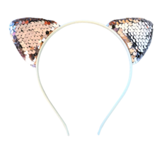Women&#39;s Sequined Cat Ears Headband - New - Tan Ears Tan Band - $12.99