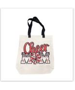 Cheer Mom Graphic Print Black Red Tote Bag Canvas Cricut 14x13 Ballgame ... - $12.88