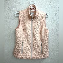 Women’s Christopher &amp; Banks Sleeveless Zip Up Quilted Star Vest Pink Siz... - £7.30 GBP