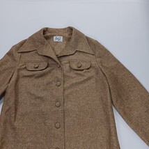 Vtg Ned J Atlanta Blouse Women's Brown Closed Front Pockets Button Up Chest 39" image 14