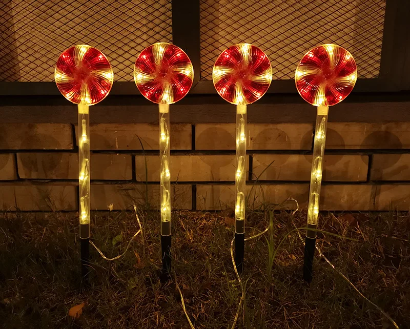 Solar lipop Pathway Lights Outdoor Waterproof Candy Cane Christmas Decorations L - £111.11 GBP