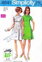 Misses&#39; JIFFY DRESS Vintage 1969 Simplicity Pattern 8541 Size 12 - $12.00