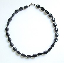 NEW Polished Black Onyx Gemstone Necklace Chunky Beads Healing Stones - $11.87