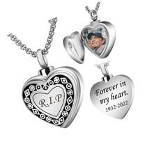 Customized Photo Heart Urn Necklace for Ashes for - £87.57 GBP