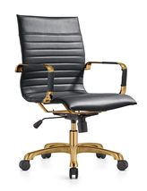 LeisureMod Harris Modern Adjustable Executive Swivel Leather Task Office Chair w - £214.00 GBP