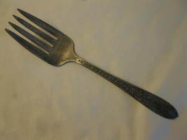 National Silver 1937 Rose & Leaf Pattern Silver Plated 8" Cold Meat Fork - $12.00