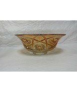 Vintage Imperial Marigold Iridescent Carnival Cut Glass 11&quot; Bowl Pinwhee... - $642.87 MXN