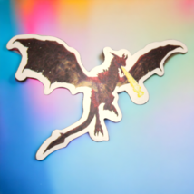 Red Fantasy Mythical Creature Dragon Wyvern Fireball Breath Sticker - $3.46