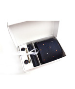 Blue Tie, Pocket Square, Cufflinks, Tie Clip 4 Pieces Gift Set  - $43.84 CAD