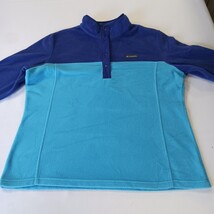 Columbia AL1302 Women's Blue Pullover Fleece Sweater 1/4 Snap Button Size 2XL  image 13