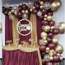 Chic Wine Red &amp; Gold Balloon Arch Kit - 118pcs for Valentines Day, Birthday, Wed - $38.60