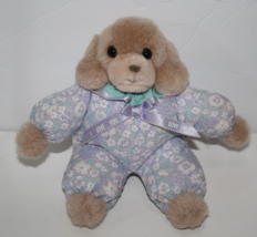 Russ Berrie Dog 9" Tan Plush Cloth Flower Body Stuffed Puppy I Love You ... - $11.35