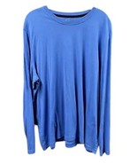 Croft &amp; Barrow Mens Shirt XL Blue Long Sleeve Pullover Crew Neck Cotton ... - $16.91