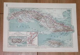 1912 Antique Map Of Cuba West Indies Caribb EAN Puerto Rico Jamaica - £15.04 GBP