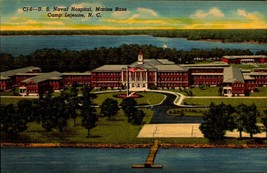 Nc: Us Naval Hospital, Marine Base Camp Lejeune-VINTAGE 1954 POSTCARD-BK50 - £3.95 GBP