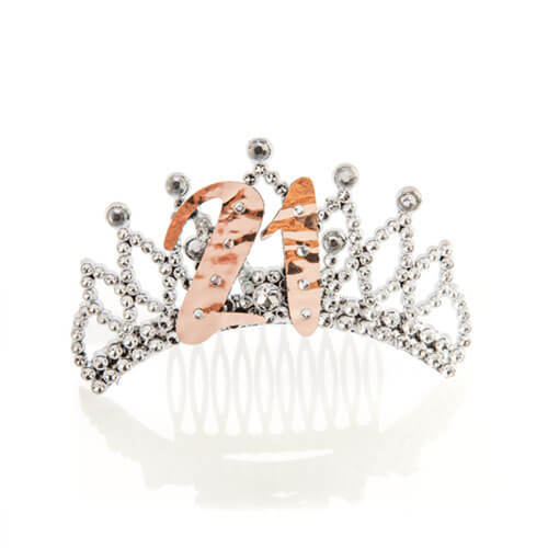 Rose Gold and Silver Tiara - 21st - $20.09
