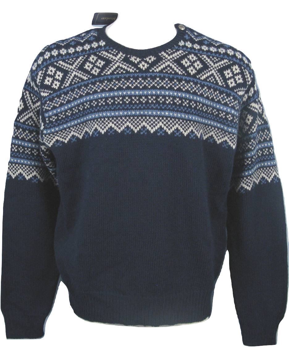 Primary image for NEW! $195 Polo Ralph Lauren Intarsia Sweater!  XXL  Snow Inspired Design  Navy