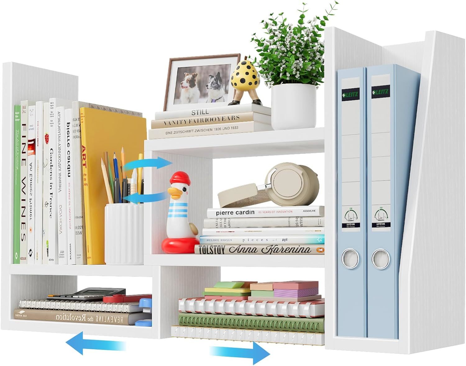 Desktop File Organizer Desk Organizer Shelf - White Office Organization ... - $38.92