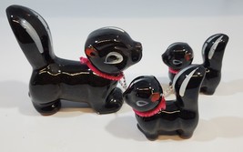 MCM Vintage Redware Black Shunk Chained Family Set of 3 Japan Ceramic - £22.15 GBP