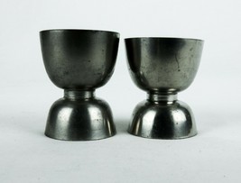 Pair of Pewter Reversible Jigger Cups, Single or Double Shots, Salt Dip, #PWT020 - £23.33 GBP