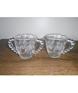 Tiffin-Franciscan Fuchsia Etched Glass Creamer and Open Sugar Bowl Set 1... - £23.41 GBP