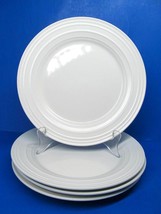 Mikasa Swirl White DJ100 Stoneware 8 5/8&quot; Salad Plates Bundle of 4 - £22.80 GBP