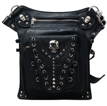 Skull Biker Goth Punk Concealed Carry Crossbody Handbag Purse for Women Bag - £25.53 GBP