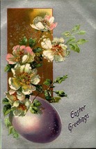 Embossed Raphael Tuck &amp; Son&#39;s &quot;Easter Post Cards&quot; Series #112 Bluish Vase BK40 - £2.77 GBP