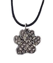 Michelle&#39;s Creatives 20 inch Silver Dog Paw with glass Diamond on Black ... - $20.52 CAD