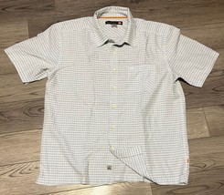 Quicksilver Waterman Collection Short Sleeve Button Down Shirt Light Blue Sz M - £13.91 GBP