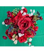 Red Roses White Flowers Valentine&#39;s Day Love Bouquet Hand Crafted Made - €21,16 EUR