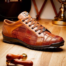 Bari Genuine Lizard Fashion Sneaker Dress Shoes Cognac image 9