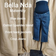 Bella Nda Blue Denim Maternity Capri Size M - £9.57 GBP