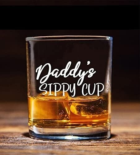 Primary image for Daddy's Sippy Cup 11oz. Whiskey Glass Father's Day Gift Rocks Low Ball Glass Dad