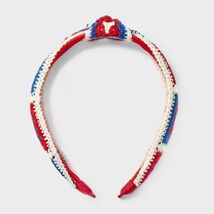 Americana Knitted Top Knot Headband Red White Blue Multicolor - $53.22 MXN