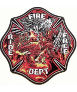 1 NEW JUMBO FIRE DEPARTMENT EAGLE AND DRAGON FIGHTING JACKET BACK PATCH ... - $16.93 CAD