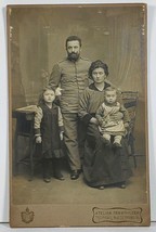 Czech Republic Niederring 1900s Military &amp; Family Cabinet Card Studio Photograph - £23.66 GBP
