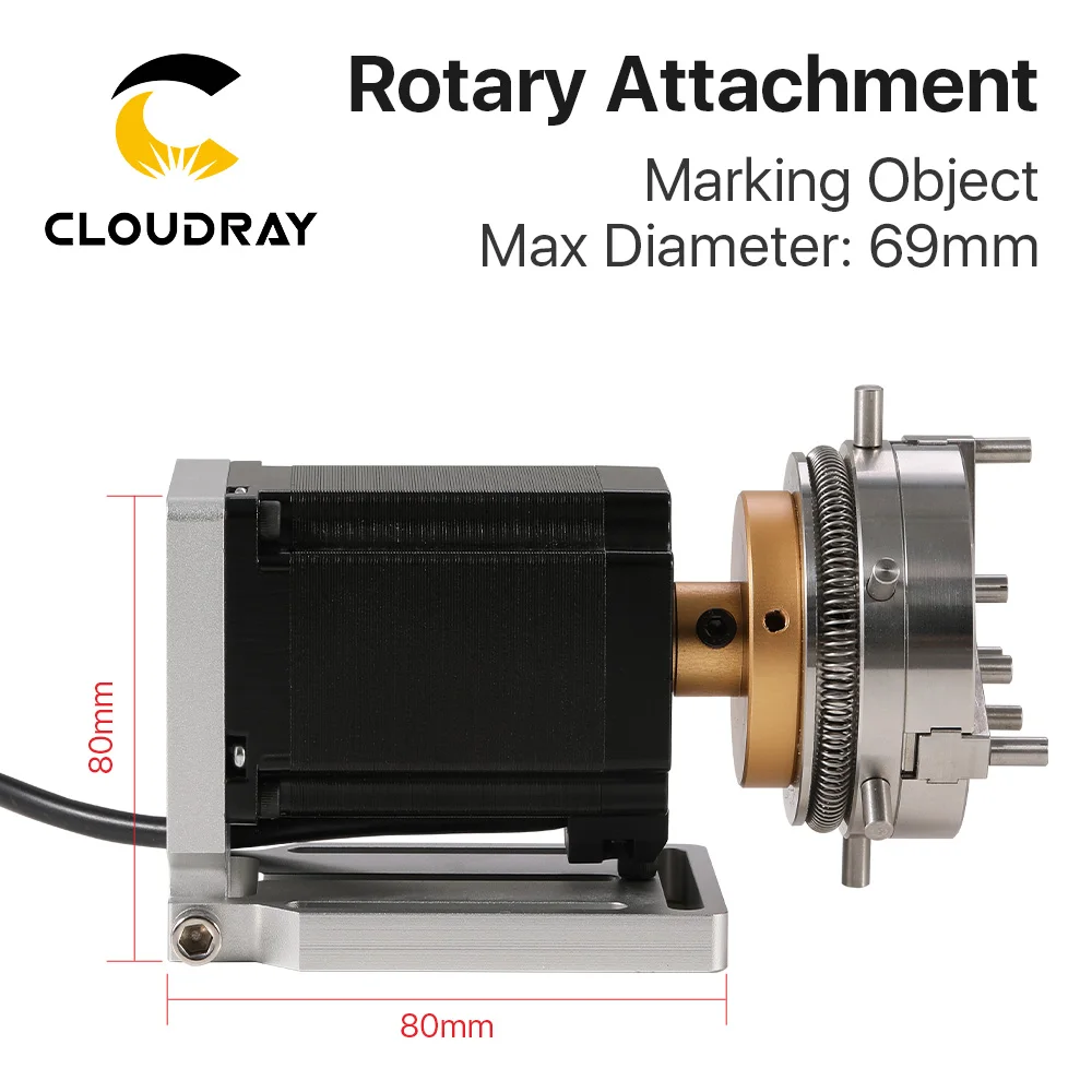 Cloudray Diameter 69mm Rotary Device 2 Phase Motor Rotary Attachment ...