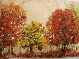 New Gilded Maple Trees Leaves Table Runner 16x72 Gold Orange Yellow Fall Autumn - £35.02 GBP
