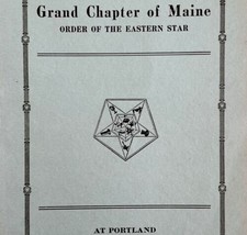 Order Of The Eastern Star 1929 Masonic Maine Grand Chapter Vol XII PB Book E47 - £64.13 GBP
