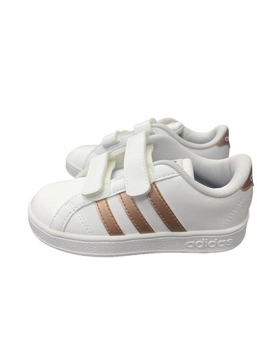 adidas Toddler Baseline CMF Sneaker DB2755 White/Copper Metallic/Black S... - $37.62