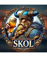 Vintage Beer-Inspired 8" Round Metal Wall Art with Ornate Bearded Viking... - $25.00