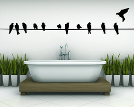 Wire with Birds - Vinyl Wall Art Decal - £25.52 GBP