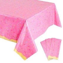 Donuts Birthday Party Table Covers (Pink 54 X 108 In 3 Pack) - £25.64 GBP