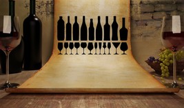 Set of Various Bottles and Glasses  - Vinyl Wall Art Decal - $34.00
